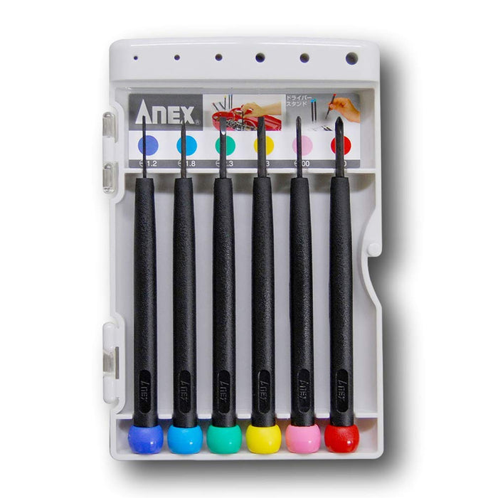 Anex Precision Screwdriver Set of 6 Phillips & Flathead No.900 with Case-Kiichin - The #1 Place for Japanese Goods in Your Hand!