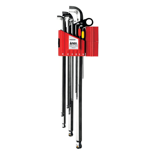 Anex 9-Piece Slim Wrench Set with Ball Point Mag Catch Holder 1.5-10mm-Kiichin - The #1 Place for Japanese Goods in Your Hand!