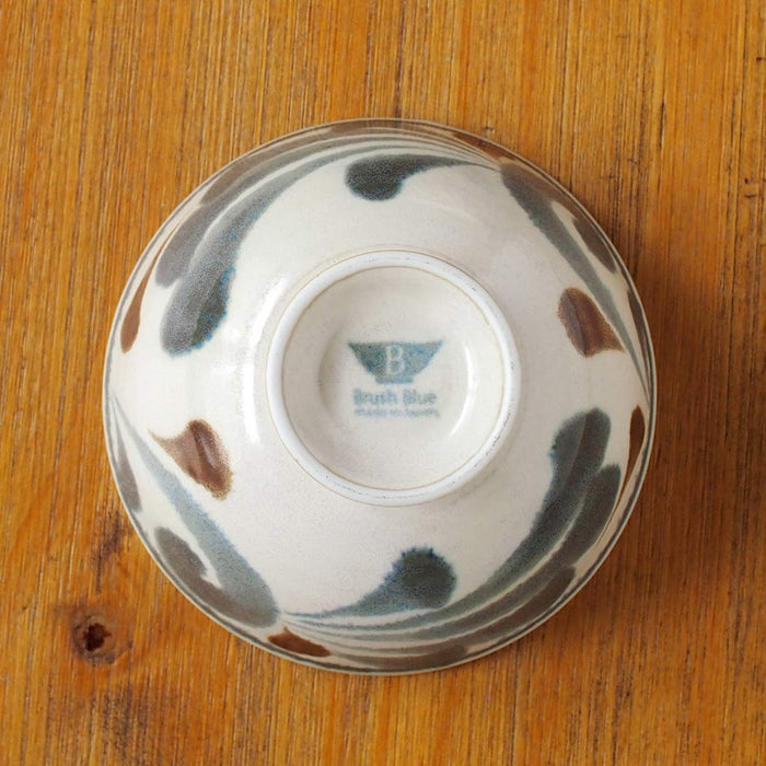 Awasaka Blue Arabesque Rice Bowl Brush Design - Elegant Diningware-Kiichin - The #1 Place for Japanese Goods in Your Hand!