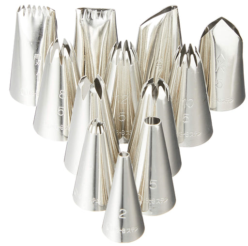 Endo Shoji Tkg Pastry Bag Tip Set 12 No.5 Stainless Steel Rust-Resistant-Kiichin - The #1 Place for Japanese Goods in Your Hand!