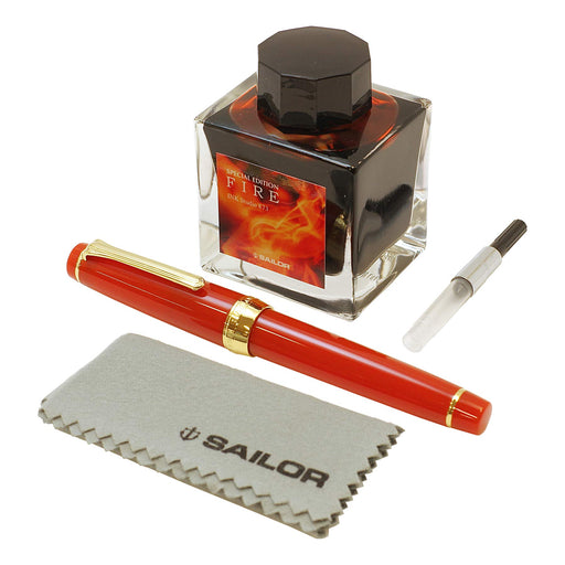 Sailor Fountain Pen Professional Gear Gold Fire Medium Nib Original Ink 10330147-Kiichin - The #1 Place for Japanese Goods in Your Hand!