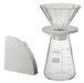 Hario CDB-3012-W Tea Dripper Bouquet Server Set for 1-4 Cups White Japan-Kiichin - The #1 Place for Japanese Goods in Your Hand!