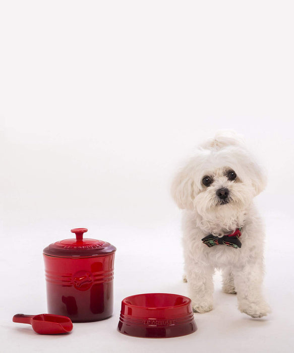 Le Creuset Pet Food Container with Scoop for Dogs and Cats Orange Japan Official-Kiichin - The #1 Place for Japanese Goods in Your Hand!