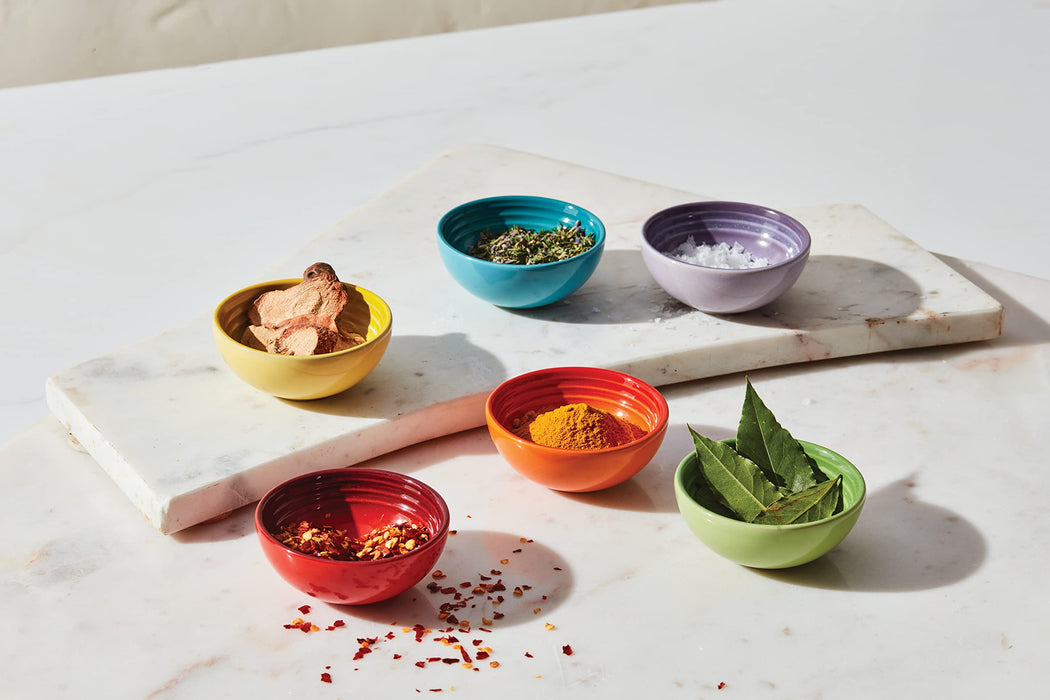 Le Creuset Stoneware Mini Bowls 7cm Rainbow Set of 6 Heat Resistant Safe-Kiichin - The #1 Place for Japanese Goods in Your Hand!