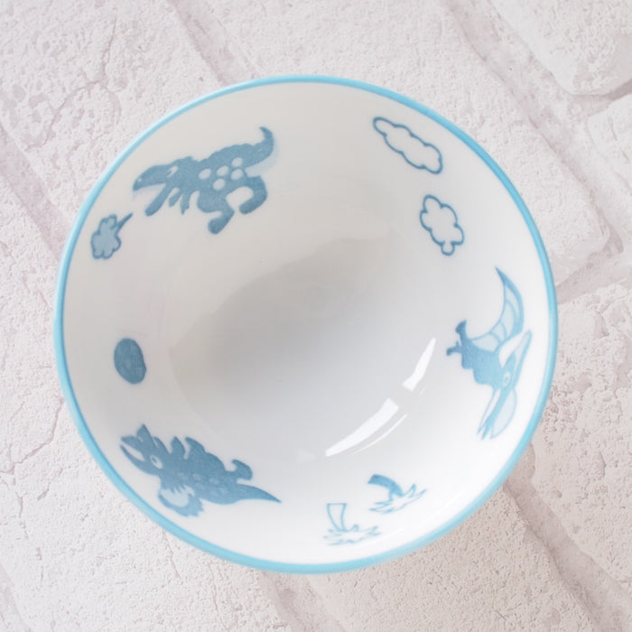 Minoru Pottery Dinosaur Kids Bowl White - Durable and Fun Design-Kiichin - The #1 Place for Japanese Goods in Your Hand!