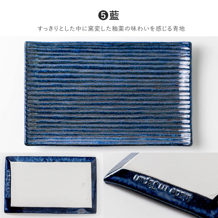 Minoru Pottery Indigo Lightweight Shinogi Plate 009-727729-Kiichin - The #1 Place for Japanese Goods in Your Hand!