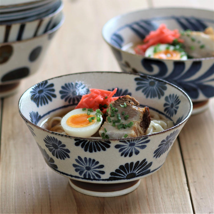 Minoru Pottery Mino Ware Nanpu 180 Bowl with Floral Design-Kiichin - The #1 Place for Japanese Goods in Your Hand!