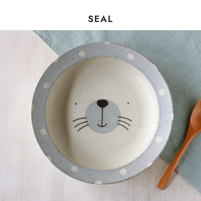 Minoru Touki Awasaka Deep Plate 225ml Mogumogu Pottery Dish Seal-Kiichin - The #1 Place for Japanese Goods in Your Hand!