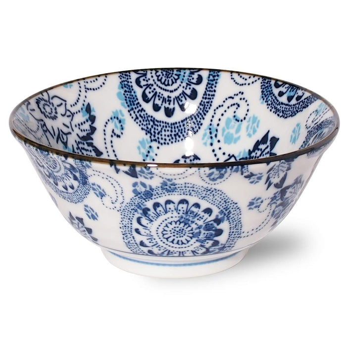 Minoru Pottery Navy Blue Windmill Bowl 14.9cm Multi-Purpose Use-Kiichin - The #1 Place for Japanese Goods in Your Hand!