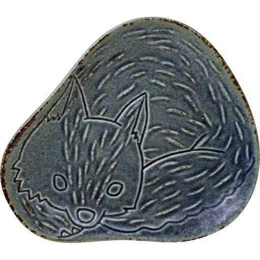 Minoru Pottery Metsa Fox 115 Plate Midnight Blue Mino Ware Dish-Kiichin - The #1 Place for Japanese Goods in Your Hand!