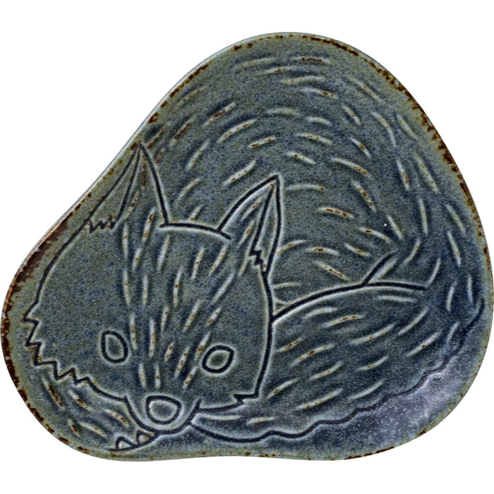 Minoru Pottery Metsa Fox 115 Plate Midnight Blue Mino Ware Dish-Kiichin - The #1 Place for Japanese Goods in Your Hand!