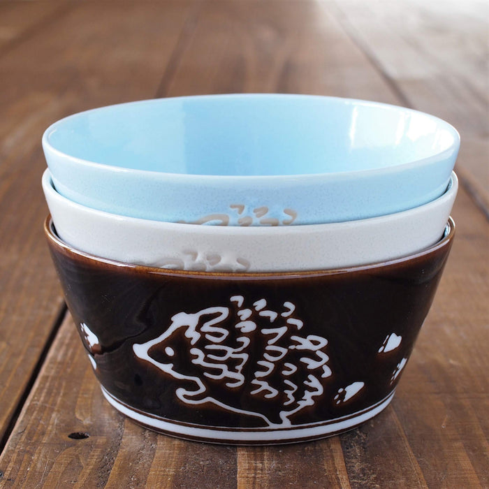 Minoru Pottery Small Lightweight Bowl Hedgehog Design 13.1cm Diameter-Kiichin - The #1 Place for Japanese Goods in Your Hand!