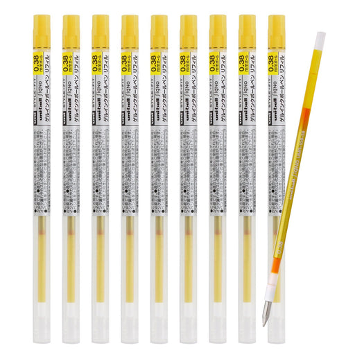 Mitsubishi Pencil Umr1093869 Ballpoint Pen Refill 0.38 Golden Yellow 10 Pieces-Kiichin - The #1 Place for Japanese Goods in Your Hand!