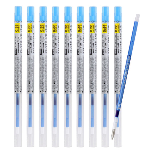 Mitsubishi Pencil Style Fit Signo Ballpoint Pen Refill 0.38 Light Blue 10 Pieces-Kiichin - The #1 Place for Japanese Goods in Your Hand!