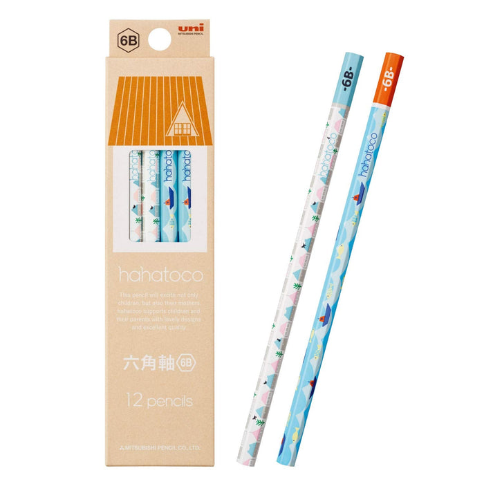 Mitsubishi Pencil Drawing Hahatoko HT01 6B 1 Dozen House & Sea Art K56136B-Kiichin - The #1 Place for Japanese Goods in Your Hand!
