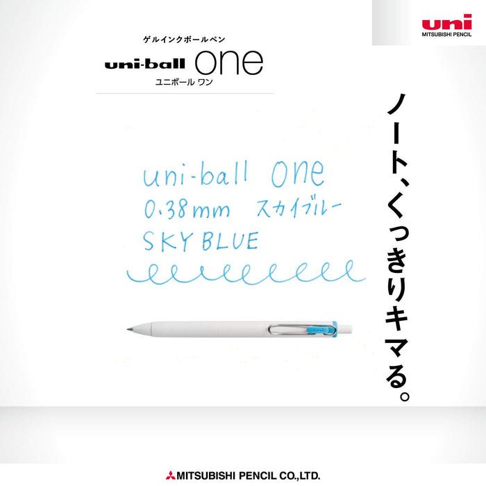 Mitsubishi Pencil Uniball One Gel Ballpoint Pen 0.38mm Sky Blue Pack of 10-Kiichin - The #1 Place for Japanese Goods in Your Hand!