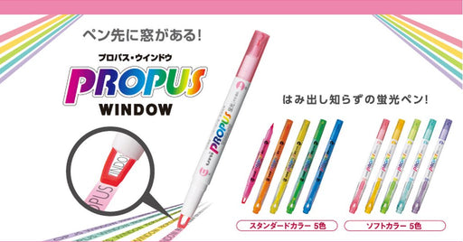 Mitsubishi Pencil Propass Window Soft Color Aqua Highlighter Set of 10-Kiichin - The #1 Place for Japanese Goods in Your Hand!