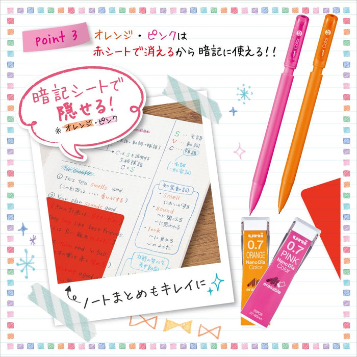 Mitsubishi Pencil 0.7 Nano Diamond Mechanical Pencil Lead Red 10 Pieces-Kiichin - The #1 Place for Japanese Goods in Your Hand!