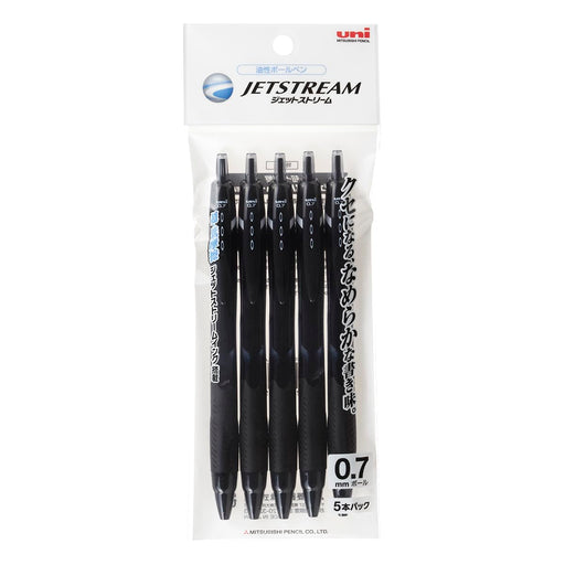 Mitsubishi Pencil Jet Stream Black Ballpoint Pen 0.7mm Oil-Based 5 Pieces-Kiichin - The #1 Place for Japanese Goods in Your Hand!