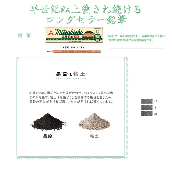 Mitsubishi Pencil Recycled 9800Ew B Eco-Friendly 1 Dozen Pack-Kiichin - The #1 Place for Japanese Goods in Your Hand!