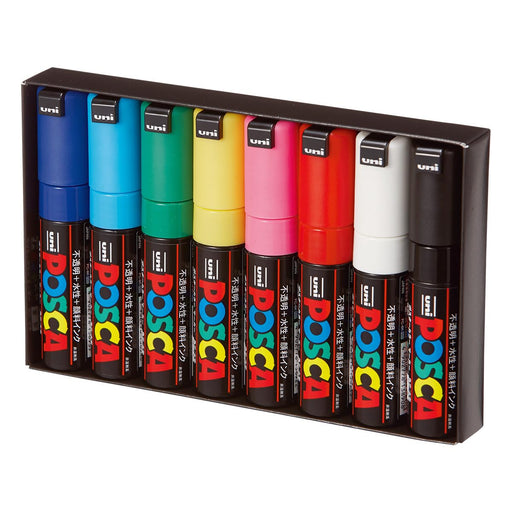 Mitsubishi Pencil 8-Color Water-Based Posca Pen with Bold Square Lead Pc8K8C-Kiichin - The #1 Place for Japanese Goods in Your Hand!