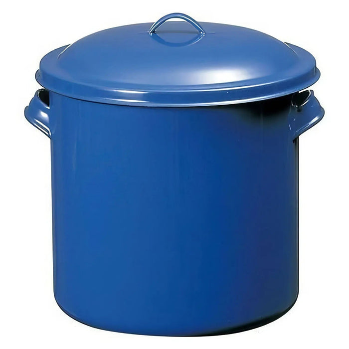 Noda Horo 21cm Enamelware Storage Jar with Lid - Stylish and Functional Kitchen Storage Solution-Kiichin - The #1 Place for Japanese Goods in Your Hand!