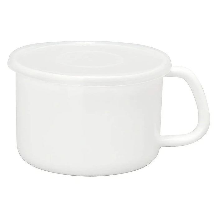 Noda Horo Enamel Round Food Containers - Small Size with Handle and Lid-Kiichin - The #1 Place for Japanese Goods in Your Hand!