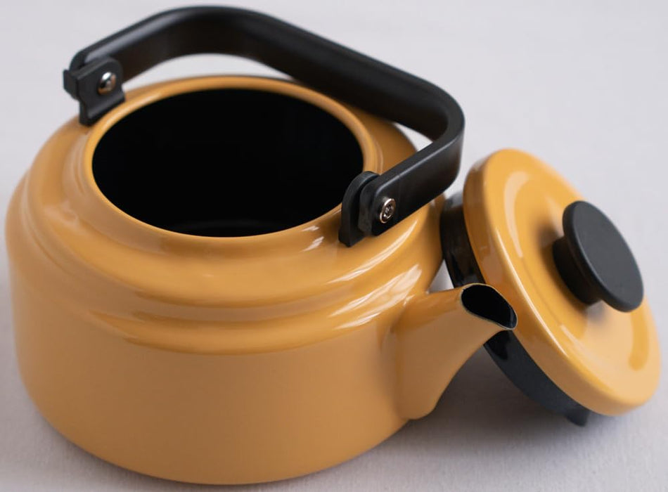 Noda Horo 2L Enamel Amukettle - Induction Safe & Heat-Resistant Yamabuki