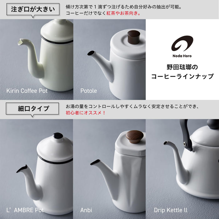 Noda Horo Enamel Kettle 1.7L Red for Gas Stove Japan Made Narrow Mouth