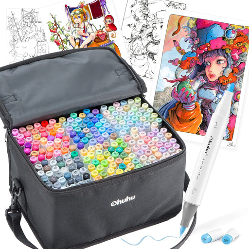Ohuhu Marker Pens Brush Type 216 Colors Professional Illustration Set-Kiichin - The #1 Place for Japanese Goods in Your Hand!