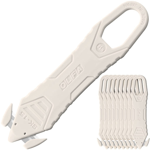 Olfa White Chicorn Unpacking Cutter 10 Pack Single Use Stainless Steel 238Bw-10P-Kiichin - The #1 Place for Japanese Goods in Your Hand!