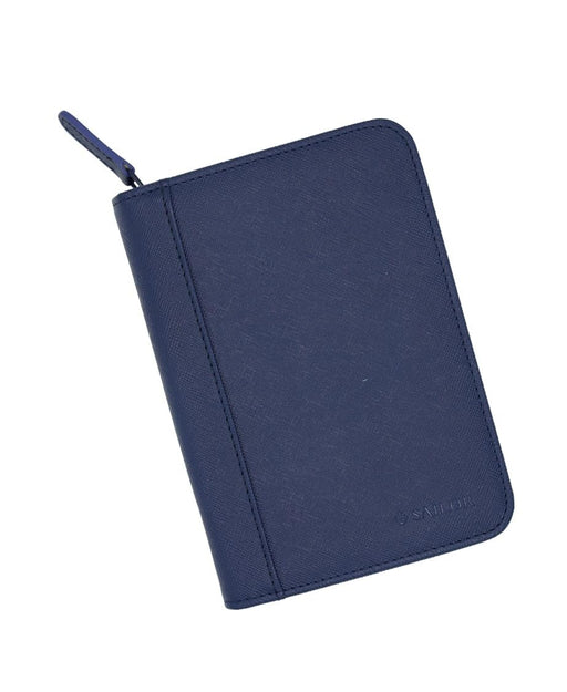 Sailor Fountain Pen Collection Case Genuine Leather Side Zipper Dark Blue Holds 5 Pens-Kiichin - The #1 Place for Japanese Goods in Your Hand!