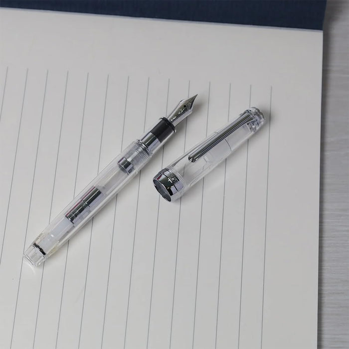 Sailor Fountain Pen Professional Gear Slim Silver Music Nib Demonstrator