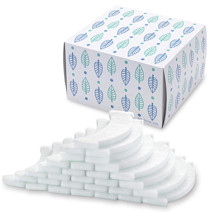 Sanko Mitsuba Toilet Stain Prevention Pad - 30Pcs, Japan Clean & Odor-Free, White Leaf Box AA-21, 6X17Cm-Kiichin - The #1 Place for Japanese Goods in Your Hand!