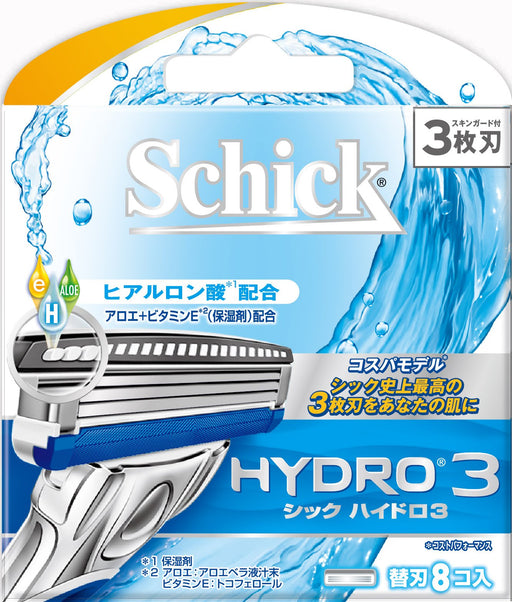 Schick Hydro 3 Premium 8pc Replacement Blades - Smooth Shaving Experience-Kiichin - The #1 Place for Japanese Goods in Your Hand!