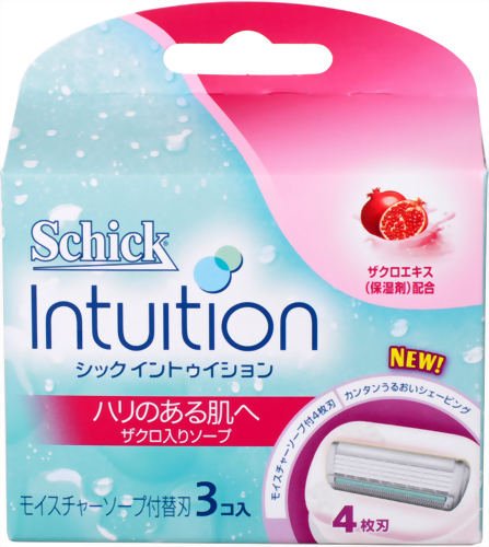Schick Intuition Pomegranate Soap 3 Piece Replacement Blades for Firm Skin-Kiichin - The #1 Place for Japanese Goods in Your Hand!
