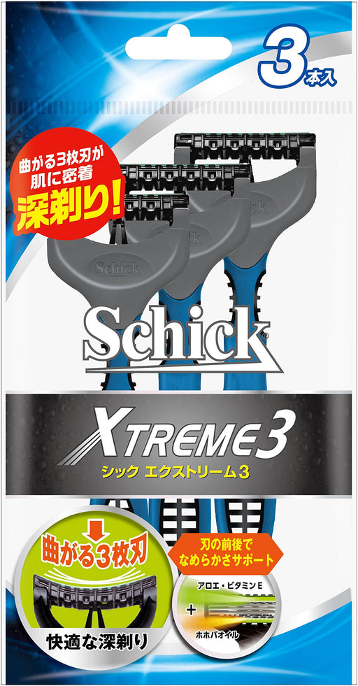 Schick Extreme 3 Razor with 3 Blades Pack of 3 by Schick-Kiichin - The #1 Place for Japanese Goods in Your Hand!