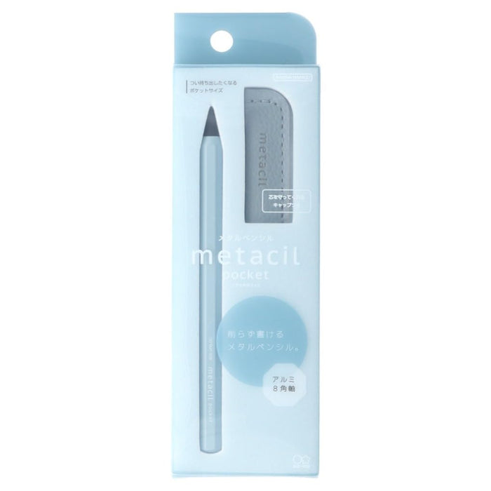 Sun-Star Stationery Metasil Pocket Blue Metal Pencil 2H Equivalent No Sharpening