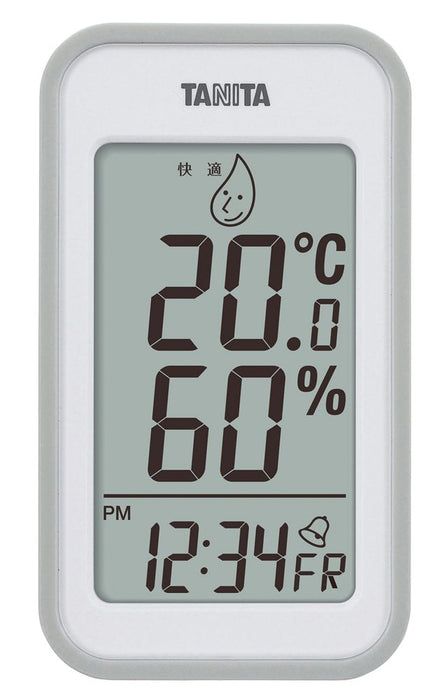 Tanita Japan Gray Digital Wall Clock with Thermo-Hygrometer, Calendar, and Alarm-Kiichin - The #1 Place for Japanese Goods in Your Hand!