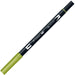 Tombow Dual Brush Pen Set Light Olive 6 Pieces AB-T126-6P-Kiichin - The #1 Place for Japanese Goods in Your Hand!