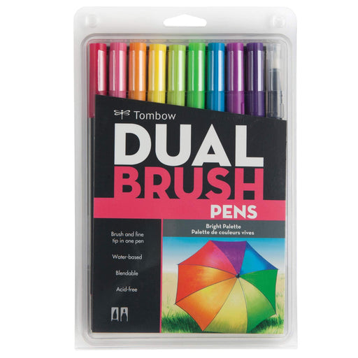 Tombow Dual Brush Pen 10-Color Set Bright Art Collection AB-T10Cbr-Kiichin - The #1 Place for Japanese Goods in Your Hand!