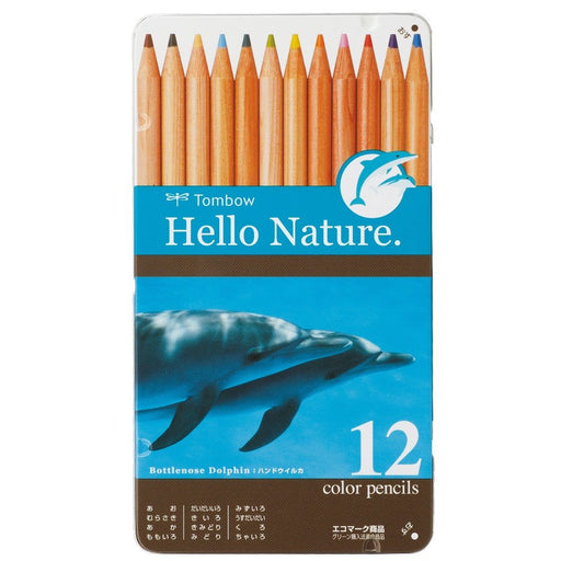 Tombow Hello Nature 12-Color Dolphin Series Colored Pencils Set-Kiichin - The #1 Place for Japanese Goods in Your Hand!