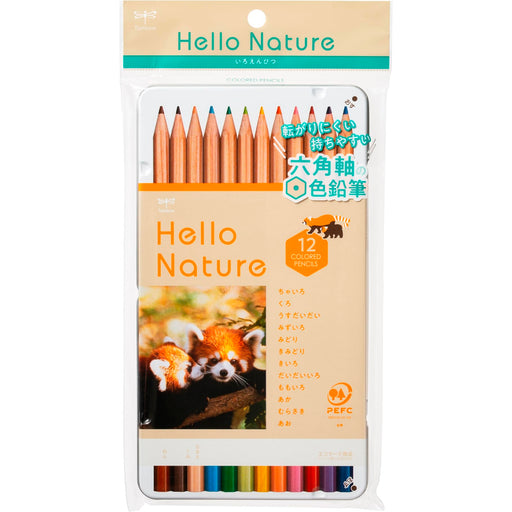 Tombow Hello Nature Red Panda 12-Color Colored Pencils Set-Kiichin - The #1 Place for Japanese Goods in Your Hand!
