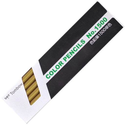 Tombow Gold Colored Pencils 1500 Single Color Pack of 1 Dozen-Kiichin - The #1 Place for Japanese Goods in Your Hand!