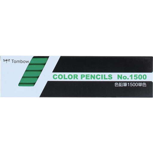 Tombow Green Colored Pencils Single Color Set of 12 - 1500 Series-Kiichin - The #1 Place for Japanese Goods in Your Hand!