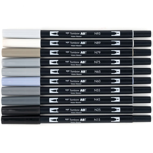 Tombow Gray Scale Dual Brush Pens Pack of 10 - Imported Tombow Product-Kiichin - The #1 Place for Japanese Goods in Your Hand!