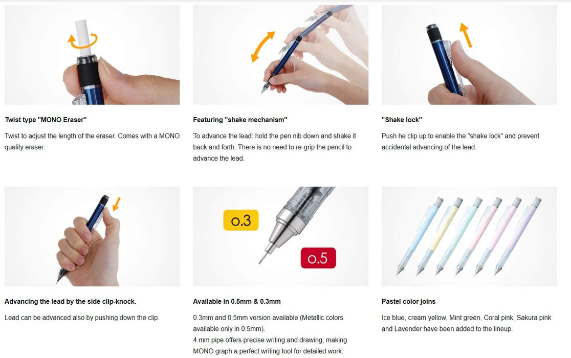 Tombow Monograph Mechanical Pencil 0.5mm Red DPA-132C-Kiichin - The #1 Place for Japanese Goods in Your Hand!