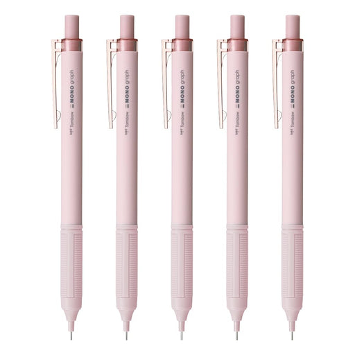 Tombow Monograph Light 0.3mm Mechanical Pencil Set Grayish Pink - 5 Pieces-Kiichin - The #1 Place for Japanese Goods in Your Hand!
