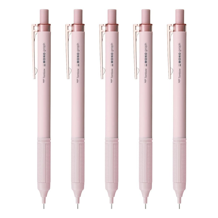 Tombow Monograph Light 0.3mm Mechanical Pencil Set Grayish Pink - 5 Pieces-Kiichin - The #1 Place for Japanese Goods in Your Hand!