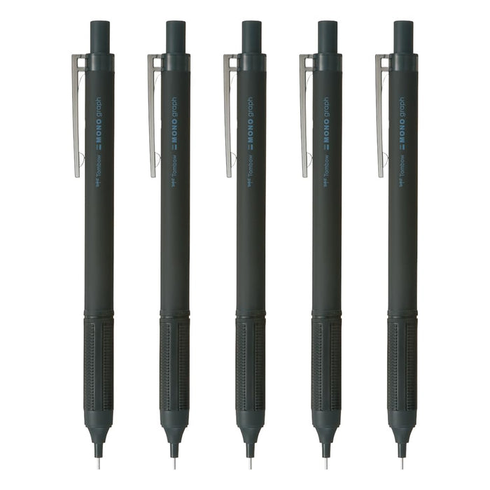 Tombow Monograph Light Mechanical Pencil 0.5mm Full Black Pack of 5 Pieces-Kiichin - The #1 Place for Japanese Goods in Your Hand!